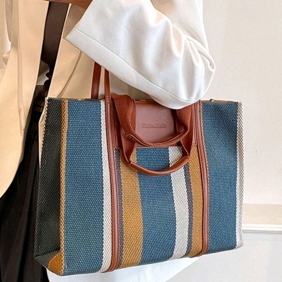 Colorblock Shouder Handle Bag - Picture 5 of 7